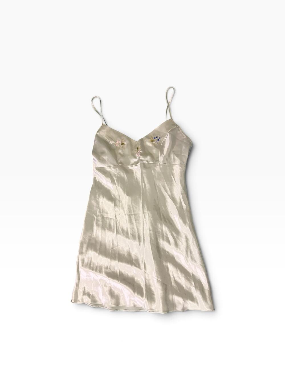 Vintage Y2K Delicates Embroidered Satin Slip Dress